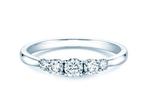 Engagement ring 5 Diamonds in platinum