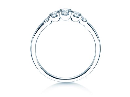 Engagement ring 5 Diamonds in platinum