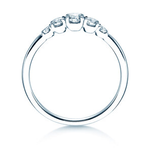 Engagement ring 5 Diamonds in platinum