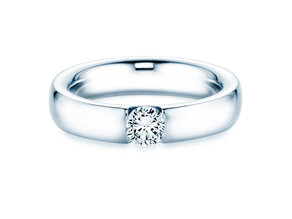 Engagement ring Destiny in 18K white gold with diamond 0.40ct H/SI