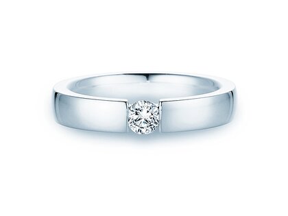 Engagement ring Infinity in 18K white gold with diamond 0.40ct H/SI
