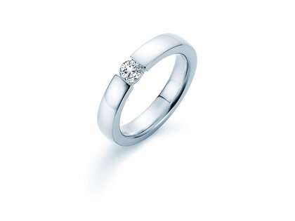 Engagement ring Infinity in 18K white gold with diamond 0.40ct H/SI