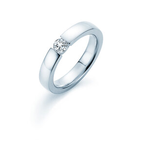 Engagement ring Infinity in 18K white gold with diamond 0.40ct H/SI