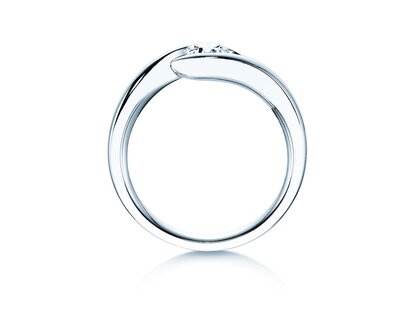Engagement ring Twist in 18K white gold with diamond 0.40ct H/SI