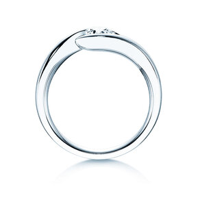 Engagement ring Twist in 18K white gold with diamond 0.40ct H/SI