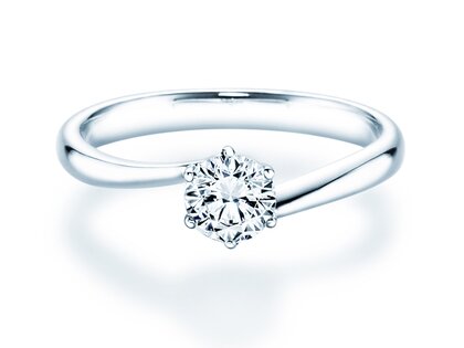 Engagement ring Devotion in 14K white gold with diamond 0.50ct H/SI