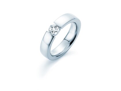 Engagement ring Infinity in platinum 950/- with diamond 0.50ct H/SI