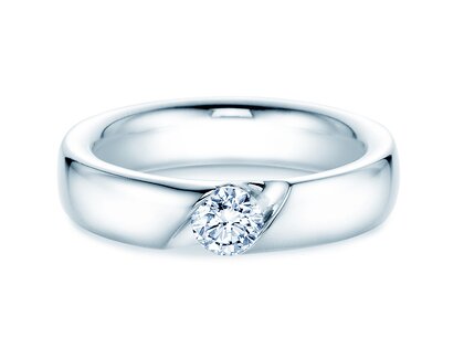 Engagement ring Italic in 14K white gold with lab-grown diamond 0.50ct E/VS