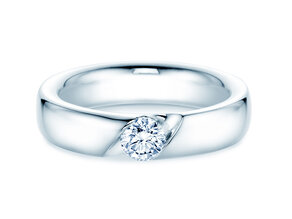 Engagement ring Italic in 14K white gold with lab-grown diamond 0.50ct E/VS