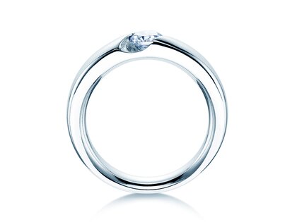 Engagement ring Italic in 14K white gold with lab-grown diamond 0.50ct E/VS