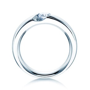 Engagement ring Italic in 14K white gold with lab-grown diamond 0.50ct E/VS