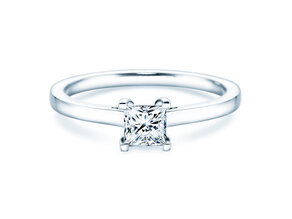 Engagement ring Princess in 14K white gold with diamond 0.50ct G/SI