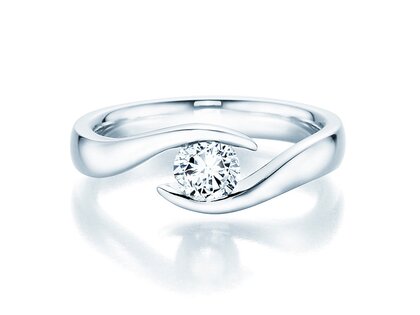 Engagement ring Twist in platinum 950/- with lab-grown diamond 0.50ct E/VS