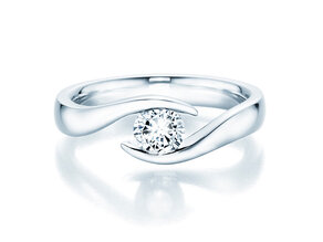 Engagement ring Twist in platinum 950/- with lab-grown diamond 0.50ct E/VS