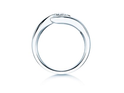Engagement ring Twist in platinum 950/- with lab-grown diamond 0.50ct E/VS