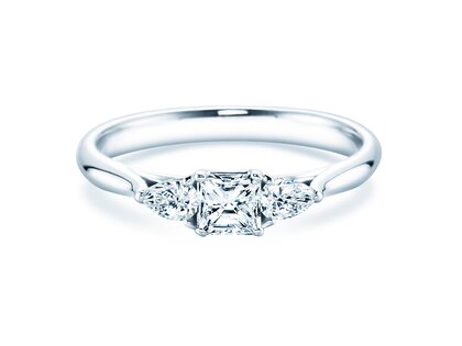 Engagement ring Vivid Asscher in 14K white gold with diamonds 0.53ct G/SI