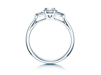 Engagement ring Vivid Asscher in 14K white gold with diamonds 0.53ct G/SI