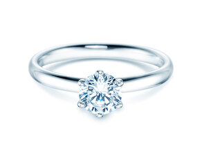 Engagement ring Classic 6 in 14K white gold with diamond 0.75ct H/SI