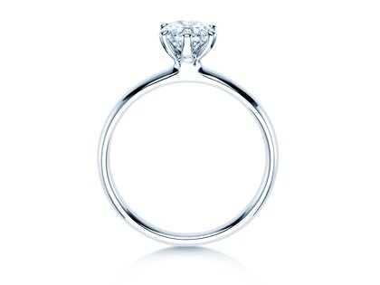 Engagement ring Classic 6 in 14K white gold with diamond 0.75ct H/SI
