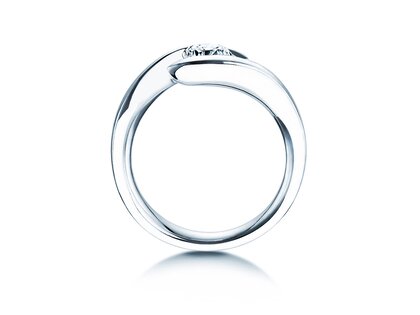 Engagement ring Twist in 9K white gold with diamond 0.75ct H/SI