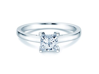 Engagement ring Princess in 14K white gold with diamond 1.50ct G/SI