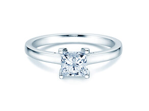 Engagement ring Princess in 14K white gold with diamond 1.50ct G/SI