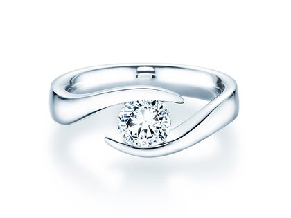 Engagement ring Twist in 9K white gold with diamond 1.00ct H/SI