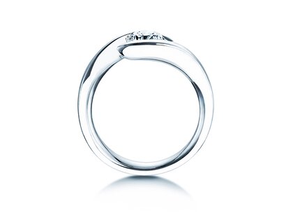 Engagement ring Twist in 9K white gold with diamond 1.00ct H/SI