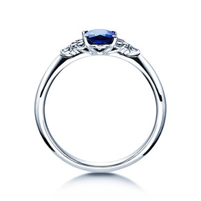 Engagement ring Vivid in 14K white gold with sapphire 1.00ct and diamonds 0.12ct