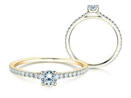 Engagement ring Pure Diamond in 9K yellow gold with diamonds 0.54ct G/SI