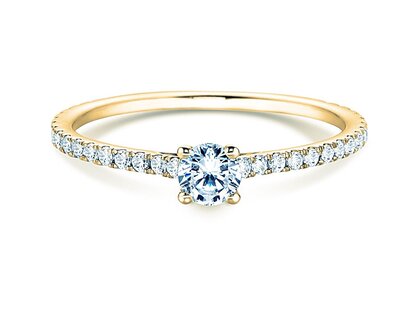 Engagement ring Pure Diamond in 9K yellow gold with diamonds 0.54ct G/SI