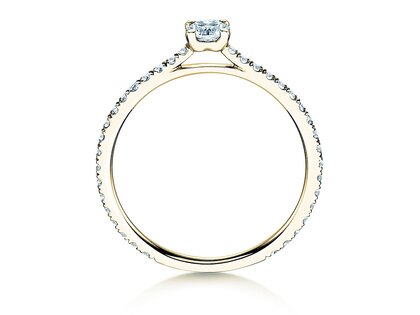 Engagement ring Pure Diamond in 9K yellow gold with diamonds 0.54ct G/SI
