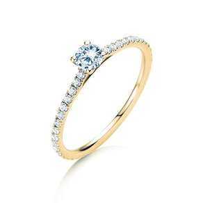 Engagement ring Pure Diamond in 9K yellow gold with diamonds 0.54ct G/SI