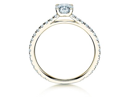 Engagement ring Pure Diamond in 14K yellow gold with diamonds 0.92ct G/SI