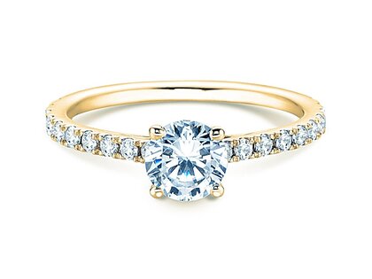 Engagement ring Pure Diamond in 14K yellow gold with diamonds 1.17ct G/SI
