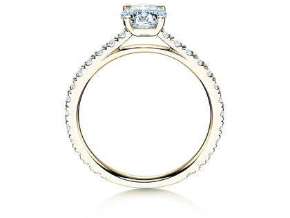 Engagement ring Pure Diamond in 14K yellow gold with diamonds 1.17ct G/SI