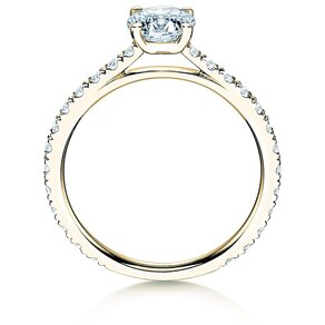 Engagement ring Pure Diamond in 14K yellow gold with diamonds 1.17ct G/SI