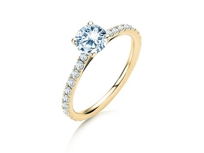 Engagement ring Pure Diamond in 14K yellow gold with diamonds 1.17ct G/SI