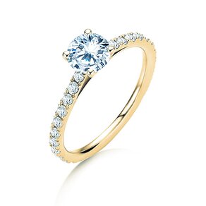 Engagement ring Pure Diamond in 14K yellow gold with diamonds 1.17ct G/SI