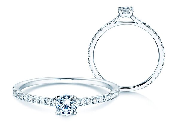 Engagement ring Pure Diamond in 18K white gold with diamonds 0.54ct G/SI