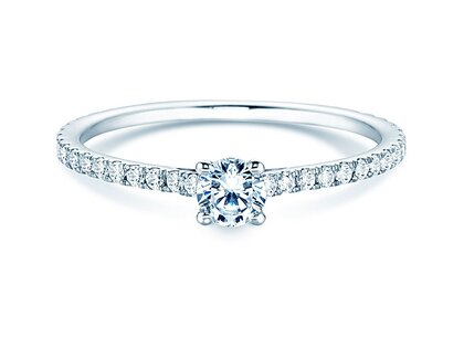 Engagement ring Pure Diamond in 18K white gold with diamonds 0.54ct G/SI