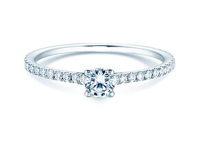 Engagement ring Pure Diamond in 18K white gold with diamonds 0.54ct G/SI