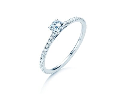 Engagement ring Pure Diamond in 18K white gold with diamonds 0.54ct G/SI