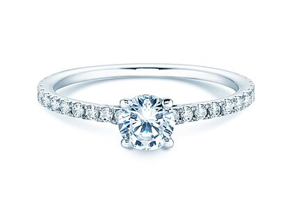 Engagement ring Pure Diamond in 14K white gold with diamonds 0.92ct G/SI