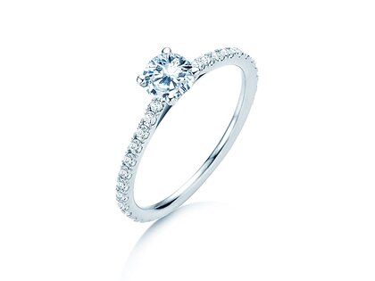 Engagement ring Pure Diamond in 14K white gold with diamonds 0.92ct G/SI
