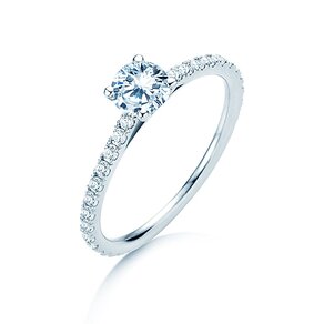 Engagement ring Pure Diamond in 14K white gold with diamonds 0.92ct G/SI