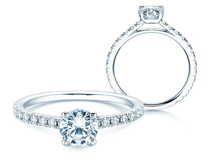 Engagement ring Pure Diamond in 18K white gold with diamonds 1.48ct G/SI