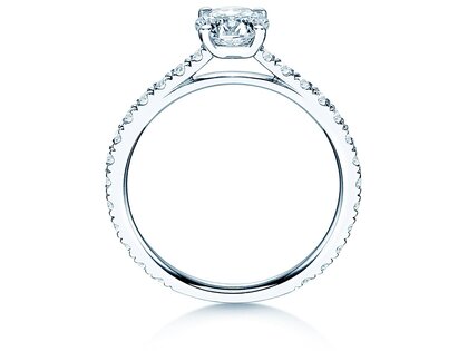 Engagement ring Pure Diamond in 18K white gold with diamonds 1.48ct G/SI