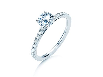 Engagement ring Pure Diamond in 18K white gold with diamonds 1.48ct G/SI
