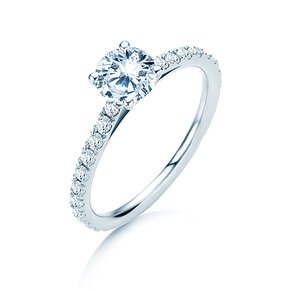 Engagement ring Pure Diamond in 18K white gold with diamonds 1.48ct G/SI